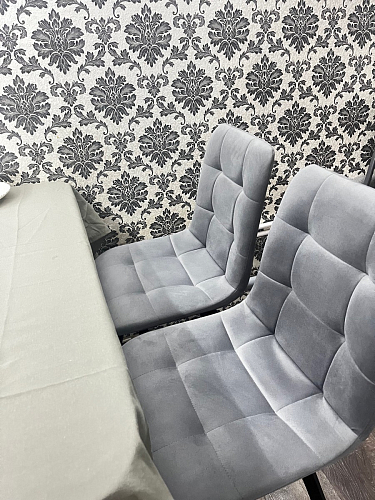 Стул на металлокаркасе Чилли К светло-серый велюр / черный каркас фото покупателя 629