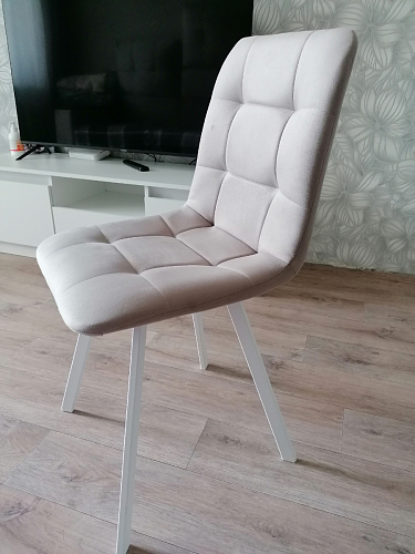 Стул на металлокаркасе Чилли синяя ткань / белый фото покупателя 394