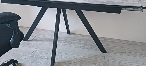 Керамический стол Вилли 140(200)х80 carmen light grey / черный фото покупателя 57