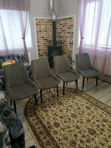 Стул на металлокаркасе Seda 1 latte / black / gold фото покупателя 37