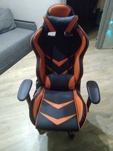 Компьютерное кресло Racer черное / голубое фото покупателя 94