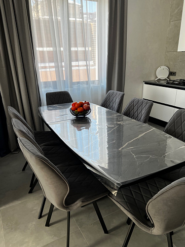 Деревянный стол Эудес 160(205)х90 сабия / черный фото покупателя 19