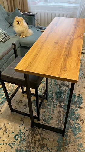 Барная стойка Дилан Лофт 120х40х98 дуб делано темный фото покупателя 11