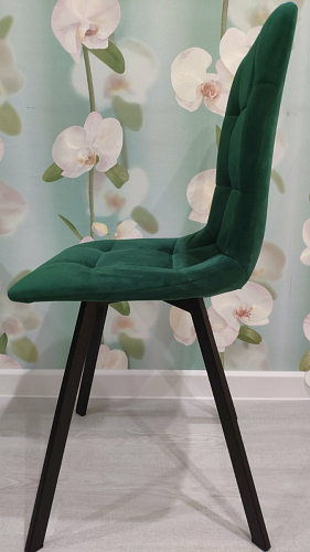 Стул на металлокаркасе Чилли К светло-серый велюр / черный каркас фото покупателя 1386