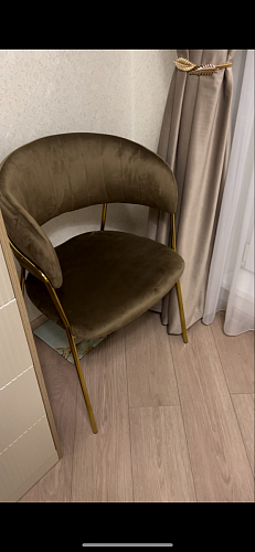 Стул на металлокаркасе Kamelia green / gold фото покупателя 32