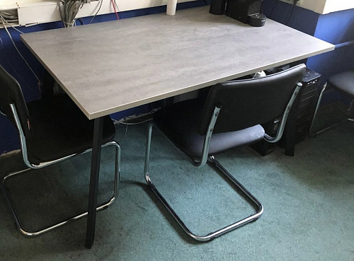 Стол Тринити Лофт 120 32 мм бетон / черный матовый фото покупателя 333