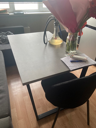 Деревянный стол Лота Лофт 120х75 белый матовый / дуб крафт золотой фото покупателя 94