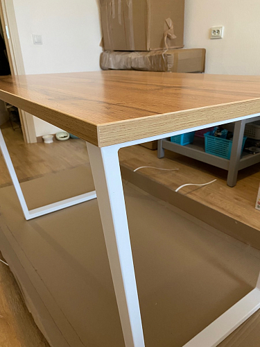 Деревянный стол Лота Лофт 140х80 черный матовый / бетон светлый фото покупателя 510