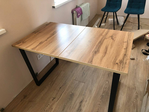 Деревянный стол Лота Лофт 140х80 дуб крафт табачный / черный матовый фото покупателя 424