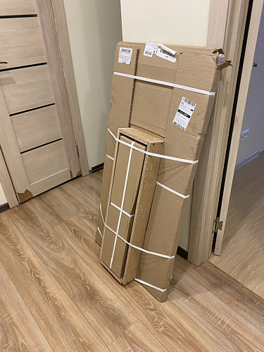 Стол Тринити Лофт 120 32 мм бетон / черный матовый фото покупателя 144