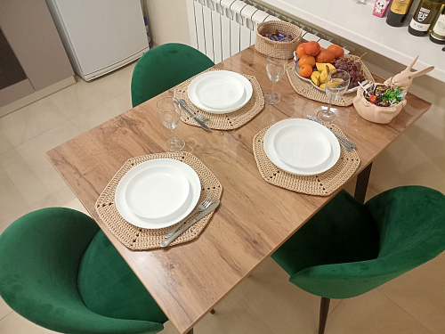 Стол Тринити Лофт 120 32 мм дуб галифакс табако / черный матовый фото покупателя 129