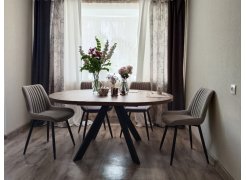 Стул на металлокаркасе Вейв светло-серый (hl 63) / 10К черный каркас фото покупателя 94