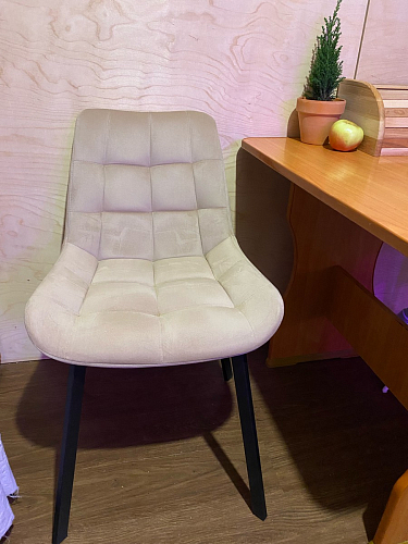 Стул на металлокаркасе Челси бежевый / черный фото покупателя 113