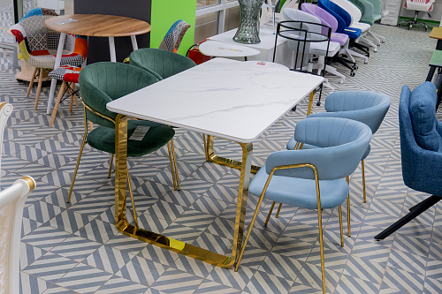 Стул на металлокаркасе Kamelia 1 cappuccino / gold из шоурума 1