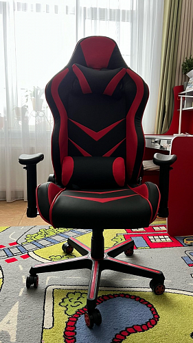 Компьютерное кресло Racer черное / голубое фото покупателя 130