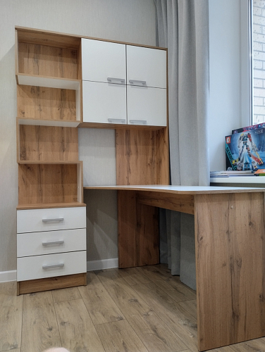 Компьютерный стол Ганор правый дуб вотан / белый фото покупателя 22