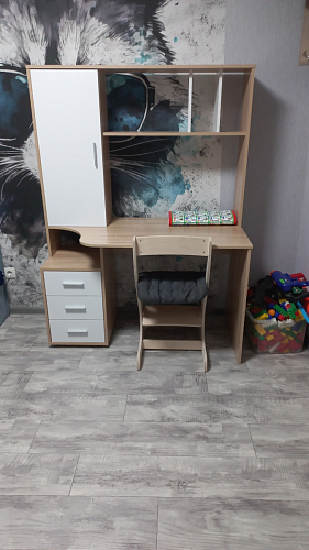 Компьютерный стол КСТ-16 левый дуб сонома / белый фото покупателя 69