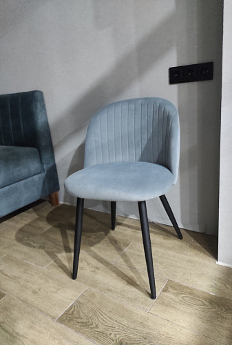 Стул на металлокаркасе Gabi dark beige / black / silver фото покупателя 862