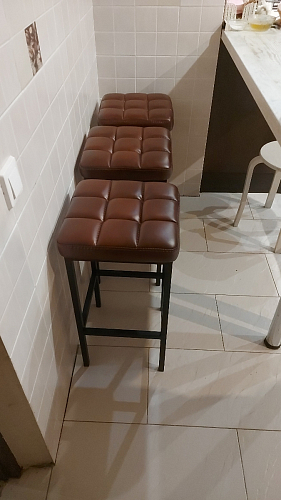 Барный стул Лофт микровелюр катания блэк / черный матовый фото покупателя 5