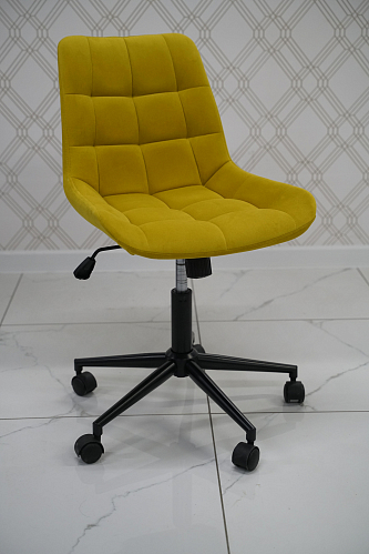 Компьютерное кресло Честер темно-серый / золото  - Уцененный экземпляр из шоурума 1