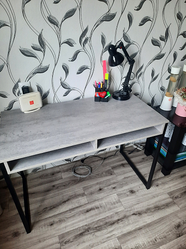 Письменный стол Леон Лофт бетон / черный матовый фото покупателя 145