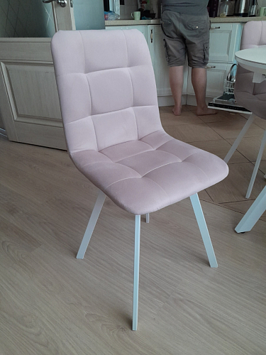 Стул на металлокаркасе Чилли К светло-серый велюр / черный каркас фото покупателя 566