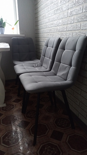 Стул на металлокаркасе Чилли синяя ткань / белый фото покупателя 538