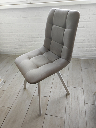 Стул на металлокаркасе Чилли К светло-серый велюр / черный каркас фото покупателя 449