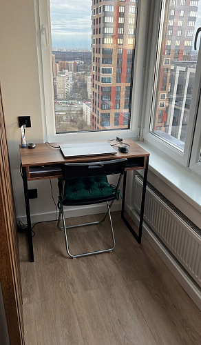 Письменный стол Лео Лофт черный матовый / дуб делано темный фото покупателя 34