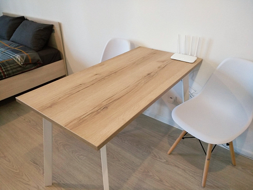 Стол Тринити Лофт 140 25 мм дуб делано темный / белый фото покупателя 183