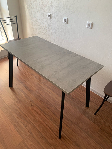 Стол Тринити Лофт 120 32 мм бетон / черный матовый фото покупателя 162