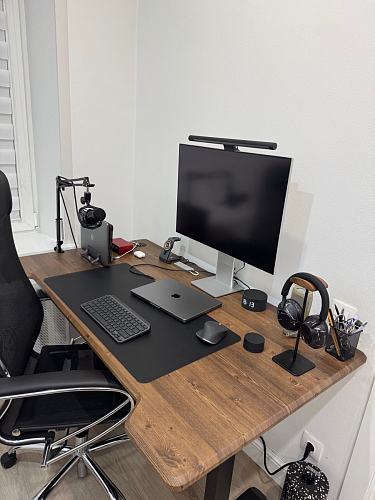 Компьютерный стол Маркос 140х80 тауп / черный фото покупателя 38