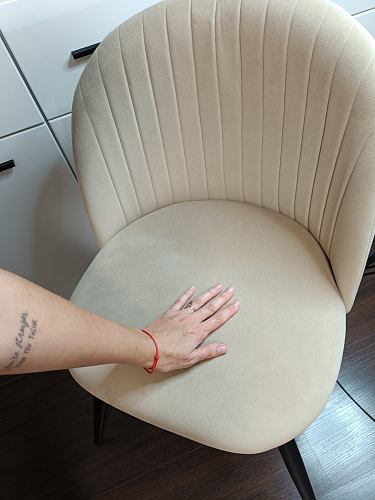 Стул на металлокаркасе Gabi dark beige / black / silver фото покупателя 151