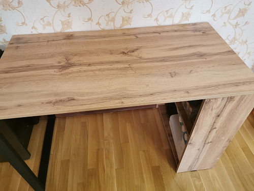 Письменный стол Битти Лофт 116х60х75 дуб вотан / белый матовый фото покупателя 31