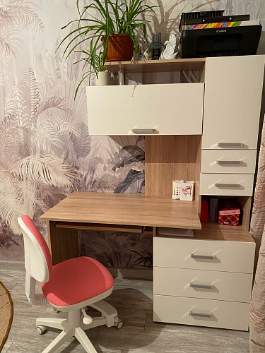 Стол компьютерный Джаз-17 белый правый фото покупателя 32