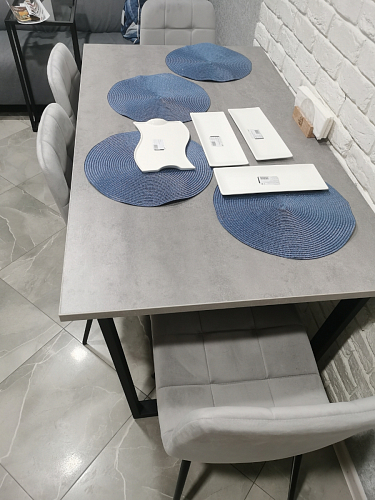 Стол Лота Лофт 120 32 мм бетон / черный матовый фото покупателя 67