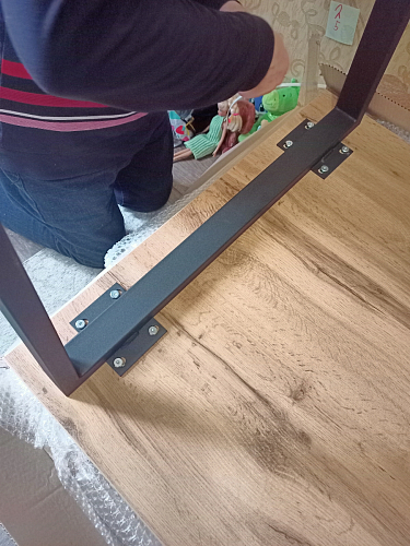 Стол Лота Лофт 120 32 мм бетон / черный матовый фото покупателя 400