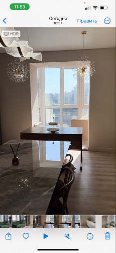 Стеклянный стол Монерон 200(260)х100х77 мейджик / орех кантри фото покупателя 2