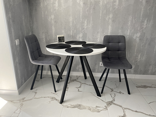 Стул на металлокаркасе Чилли темно-серый / черный каркас фото покупателя 681