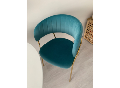 Стул на металлокаркасе Kamelia зеленый / золото фото покупателя 6