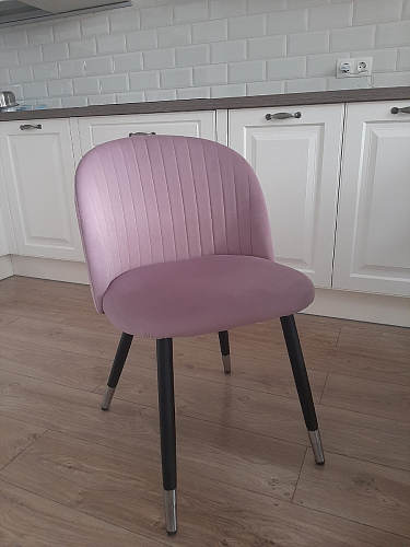 Стул на металлокаркасе Gabi dark beige / black / silver фото покупателя 268