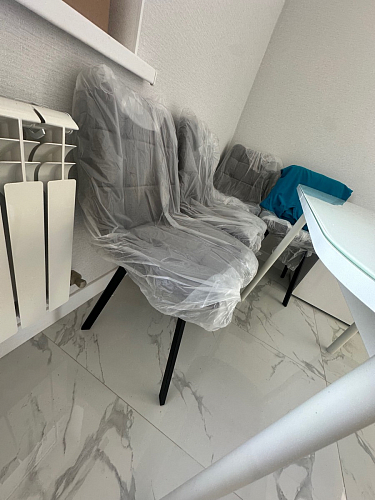 Стул на металлокаркасе Чилли К светло-серый велюр / черный каркас фото покупателя 512