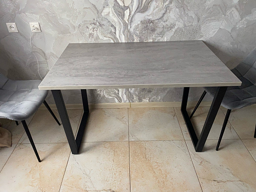 Стол Лота Лофт 140 25 мм черный матовый / бетон фото покупателя 331