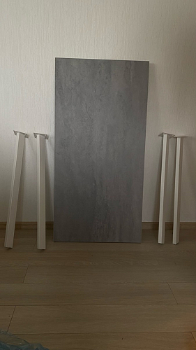 Стол Тринити Лофт 120 32 мм бетон / черный матовый фото покупателя 648