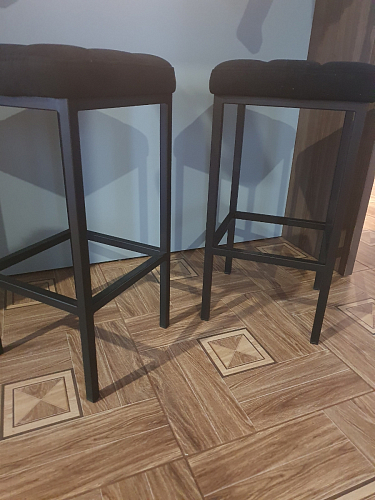 Барный стул Лофт микровелюр катания изумруд / черный матовый фото покупателя 51