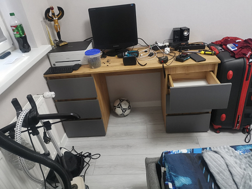 Письменный стол Элла ПС 02 белый / дуб крафт золото фото покупателя 6