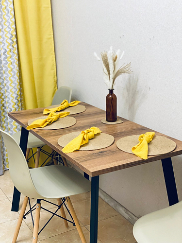 Деревянный стол Барон О 200 х 90 белая пленка шагрень / черный фото покупателя 48