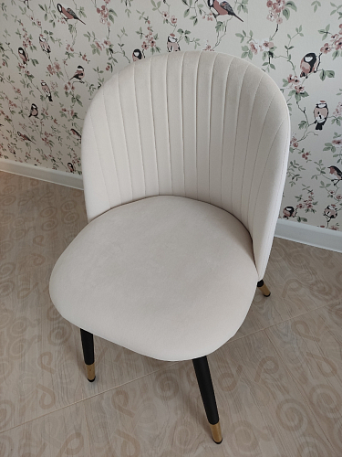 Стул на металлокаркасе Gabi dark beige / black / silver фото покупателя 124