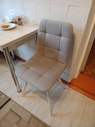 Стул на металлокаркасе Чилли К светло-серый велюр / черный каркас фото покупателя 945