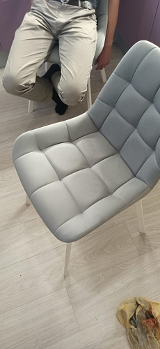 Стул на металлокаркасе Челси морская волна / черный фото покупателя 125